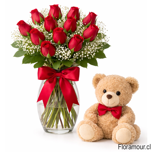 Osito con rosas premium