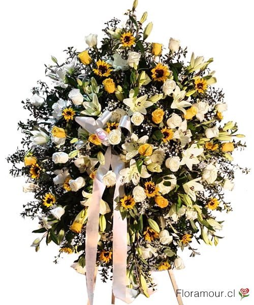 Corona de Flores para Funerales Condolencias y Ceremonias Religiosas Montada en Atril