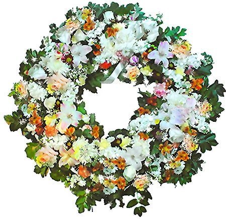 corona de flores para condolencias mixta primaveral