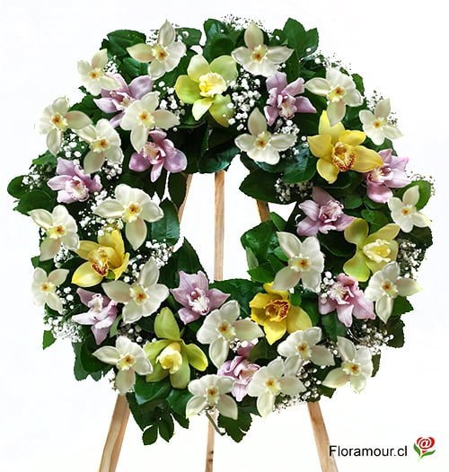 Corona de Flores para Funerales Condolencias y Ceremonias Religiosas Montada en Atril