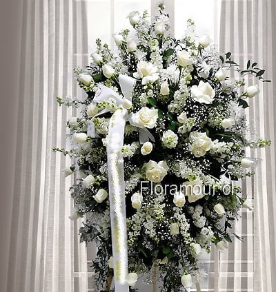 Corona de Flores para Funerales Condolencias y Ceremonias Religiosas Montada en Atril