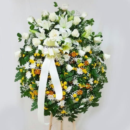 Coprona de rosas para funeral