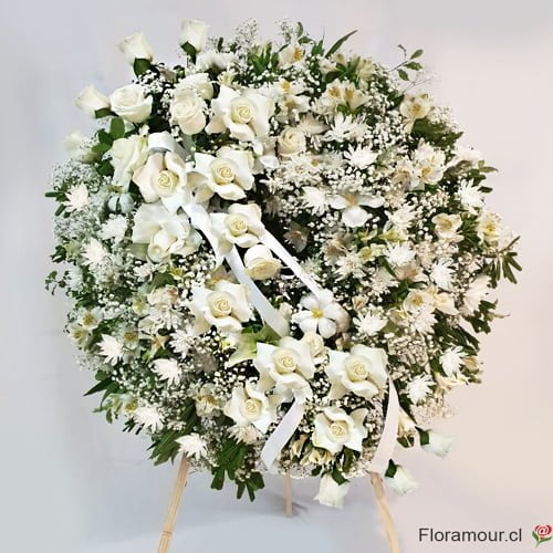 Corona para funerales con banda